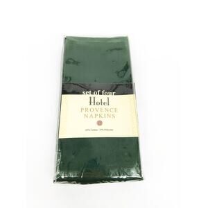 Set of Four Hotel Provence Napkins Hunter Green NOS
